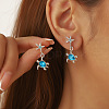 Alloy Rhinestone Dangle Styd Earrings FS-WG4B530-01-2