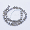 Electroplated Natural Grey Agate Beads Strands X-G-G724-6mm-2
