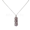 Natural Mixed Gemstone Bullet Pendant Necklace NJEW-JN04421-3