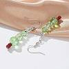 Christmas Glass Beads Dangle Earrings EJEW-JE01624-2