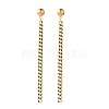 Brass Enamel Curb Chain Tassel Earrings EJEW-JE05789-02-1