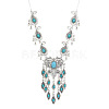 Teardrop Alloy with Resin Pendant Necklace & Stud Dangle Earring & Link Bracelet & Ring FS-WGB1F06-02-2
