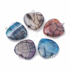 Dyed Natural Crackle Agate Pendants G-S330-20-1