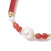 Natural Gemstone & Cultured Freshwater Pearl Beaded Bracelets for Women BJEW-JB13218-4