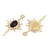 Natural Black Onyx(Dyed & Heated) Sun Pendants STAS-I325-140B-G-2