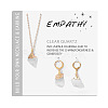 Nuggets Natural Quartz Crystal Pendant Necklaces & Earrings Sets for Women WG0BEC3-01-1