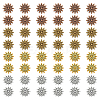 60Pcs 4 Colors Tibetan Style Alloy Sun Beads TIBEP-PH0001-84-1