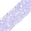 Electroplate Transparent Glass Beads Strands EGLA-Q139-01A-A23-1