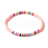 Handmade Polymer Clay Heishi Beads Stretch Bracelets Set BJEW-JB07349-03-3