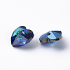 Heart Electroplated Glass Charms EGLA-N006-012-4