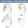 40Pcs 4 Styles Plastic U Type Clip-on Earring Component STAS-SC0007-60-2