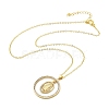 Brass Micro Pave Clear Cubic Zirconia Ring Pendant Necklaces LS-NJEW-P322-A03-G-4