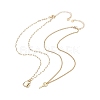 2Pcs 2 Style Brass Padlock & Key Pendant Necklace Set NJEW-JN04060-1