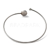 304 Stainless Steel Cuff Blank Bangle Bases with Round Tray STAS-Z088-04B-P-3