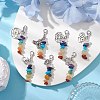 Chakra Natural & Synthetic Mixed Gemstone Pendant Decorations HJEW-JM02101-2