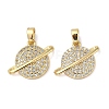 Brass Micro Pave Cubic Zirconia Pendants KK-U045-12G-1