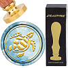Brass Wax Seal Stamps with Wood Handle AJEW-WH0412-0327-1