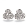 Brass Micro Pave Clear Cubic Zirconia Shank Buttons KK-H738-08P-1