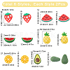 SUNNYCLUE 12pcs 6 style Fruit Theme Silicone Beads SIL-SC0001-43-2