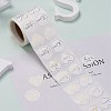 Heart and Flat Round with Word Love Valentine's Stickers Self Adhesive Tag Labels DIY-E023-05-5