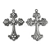 Alloy Rhinestone Cross Big Pendants ALRI-1475-B-NR-1