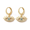 Horse Eye Brass Dangle Leverback Earrings EJEW-Q797-02G-G-1