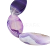 Natural Purple Banded Agate Beads Strands G-C141-A01-02-4