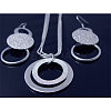 Brass Circle Pendant Necklaces & Dangle Earrings Sets FS-WG73AED-01-2