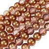 Frosted Transparent Glass Bead Strands X1-GLAA-P065-8mm-13-2