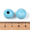 Christmas Spray Painted Schima Wood Beads WOOD-T032-35D-3
