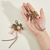 2Pcs Horse Theme Alloy & Glass & Acrylic Pendant Decorations HJEW-FH00082-3