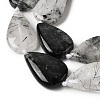 Natural Tourmalinated Quartz/Black Rutilated Quartz Beads Strands G-D365-A02-4