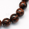 Natural Mahogany Obsidian Round Beads Strands X-G-S163-4mm-1
