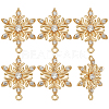 Beebeecraft 10Pcs Brass Micro Pave Clear Cubic Zirconia Connector Charms ZIRC-BBC0002-40-1