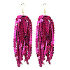 Acrylic & Plastic Glitter Tassel Dangle Earrings FS-WGEB983-05-1