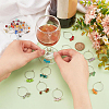 BENECREAT DIY Rectangle & Heart Wine Glass Charm Making Kits DIY-BC0005-35-3