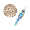 5Pcs Glass Seed Beaded Pendants PALLOY-MZ01239-3