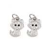 Brass Micro Pave Clear Cubic Zirconia Charms ZIRC-C020-38P-1