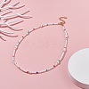 Natural Pearl & Glass Seed Beaded Necklace NJEW-JN03826-2