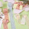 3 Rolls 3 Colors Single Face Hot Stamping Polyester Frayed Ribbon OCOR-TA0002-61-7