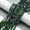 Transparent Electroplate Glass Beads Strands GLAA-F029-4mm-C25-4