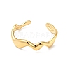 PVD Vacuum Plating 304 Stainless Steel Wave Open Cuff Ring for Women RJEW-C040-02G-2