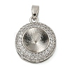 Brass Micro Pave Clear Cubic Zirconia Pendants KK-N254-118P-01-1