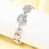 Summer Beach Brass Micro Pave Clear Cubic Zirconia Starfish & Shell Shape Link Chain Bracelets BJEW-C118-02A-P-2