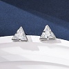 Brass Micro Pave Clear Cubic Zirconia Stud Earrings EJEW-C174-02F-P-1