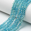 Electroplate Transparent Glass Beads Strands EGLA-A034-T4mm-H14-1