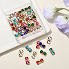 48Pcs 8 Colors Alloy Rhinestone Connector Charms FIND-SC0017-17-7