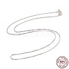 Rhodium Plated 925 Sterling Silver Box Chain Necklace for Women NJEW-M190-02C-P-1