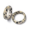 Natural Dalmatian Jasper Plain Band Ring RJEW-P044-01A-04-2