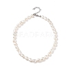 Natural Baroque Keshi Pearl Beaded Necklace with 304 Stainless Steel Clasp for Women NJEW-JN04083-1